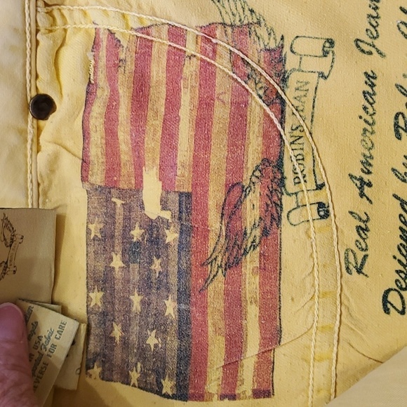 Robin's Jeans, gold bling and enbroidery. Mens size 42. Straight, vintage Y2K - Picture 7 of 13